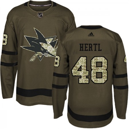 Miehille NHL San Jose Sharks Pelipaita Tomas Hertl 48 Adidas 2017-2018 Camo Vihreä Authentic